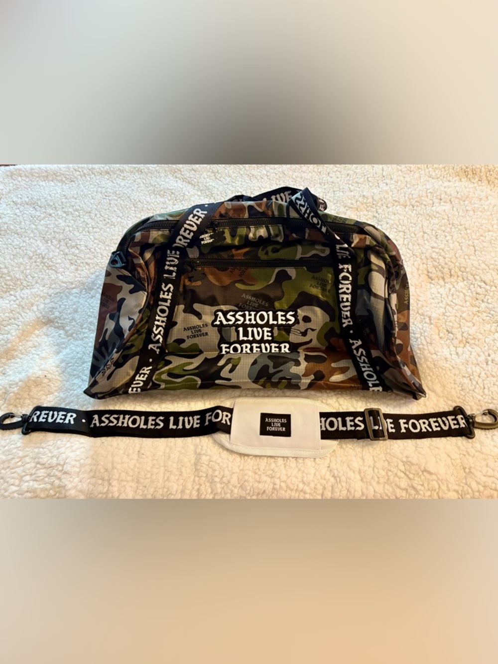 ASSHOLES LIVE FOREVER Camouflage Duffel Bag - Men
